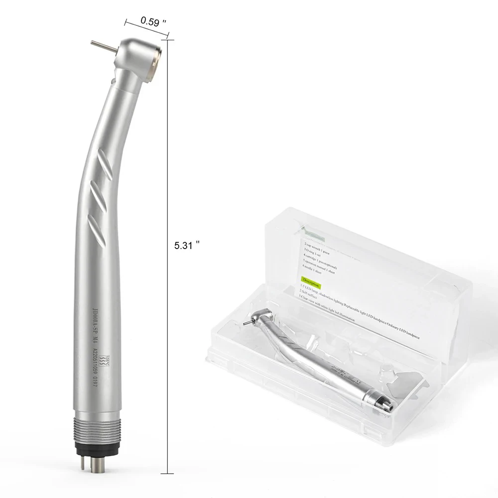 AZDENT-Dental LED Handpiece, alta velocidade, cabeça padrão, botão, equipamentos de odontologia, ferramentas de laboratório, 2/4 furos