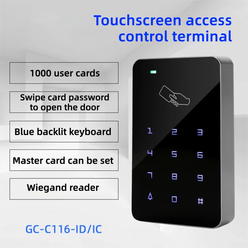 Touch-Screen Password RFID Access Control System Kit with Magnetic/Electric Bolt Lock, Card Reader, All-in-One Door Security Set