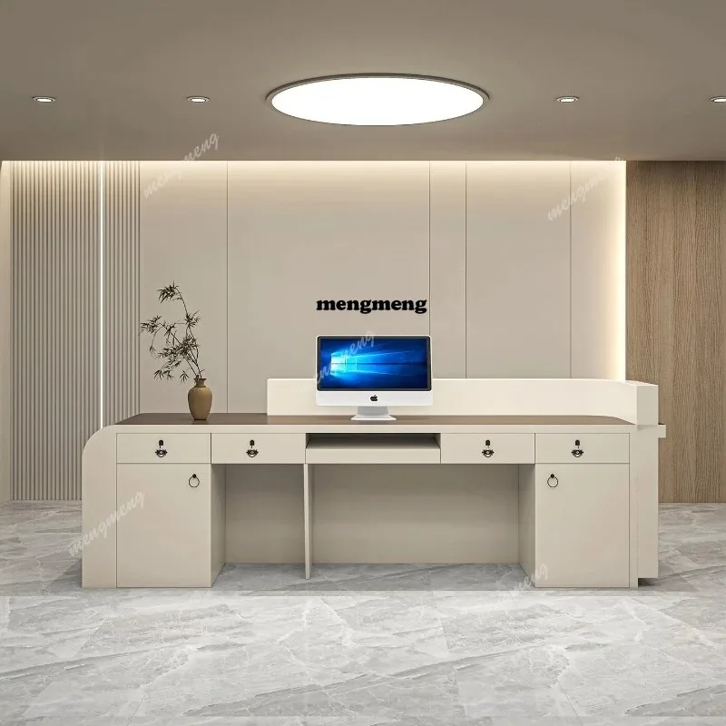 

F5822 Nordic Cream Style Beauty Salon Reception Desk Modern Designer High-end Enterprise Reception Counter Hotel Office Furnitur
