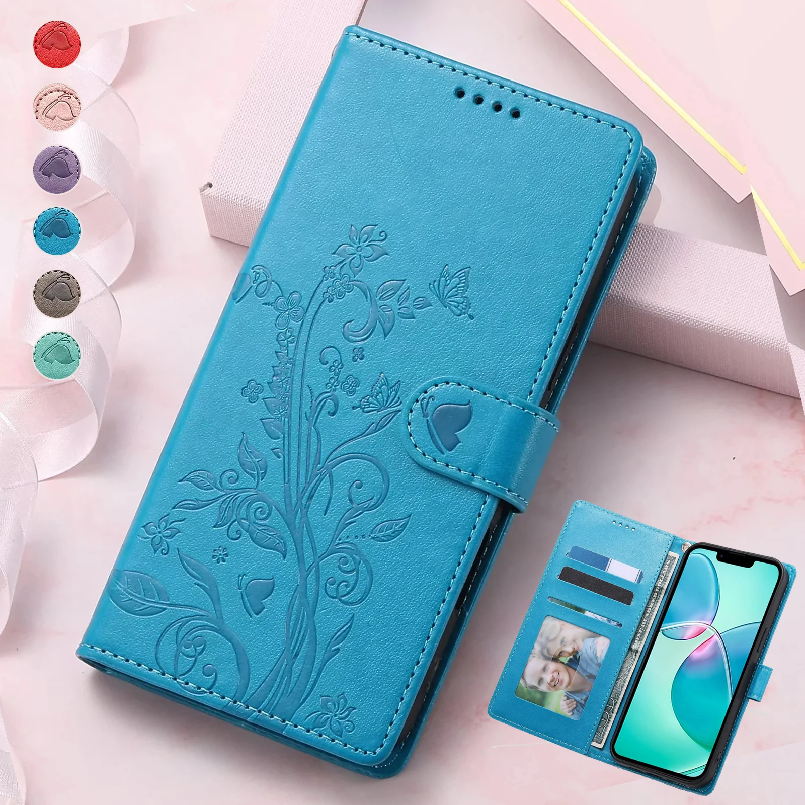 Flip-Lederhülle für Samsung Galaxy A17 A37 A57 A07 A56 A55 A54 A36 A35 A34 A26 A25 A24 A16 A07 A15 A06 Karten-Handyhülle Brieftasche