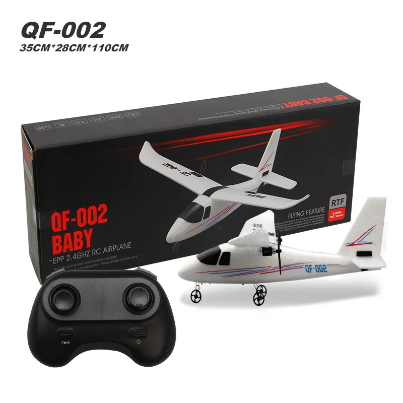 QF002 requiere montaje RC avión ala fija dos canales Control remoto espuma avión planeador modelo Hobby juguete