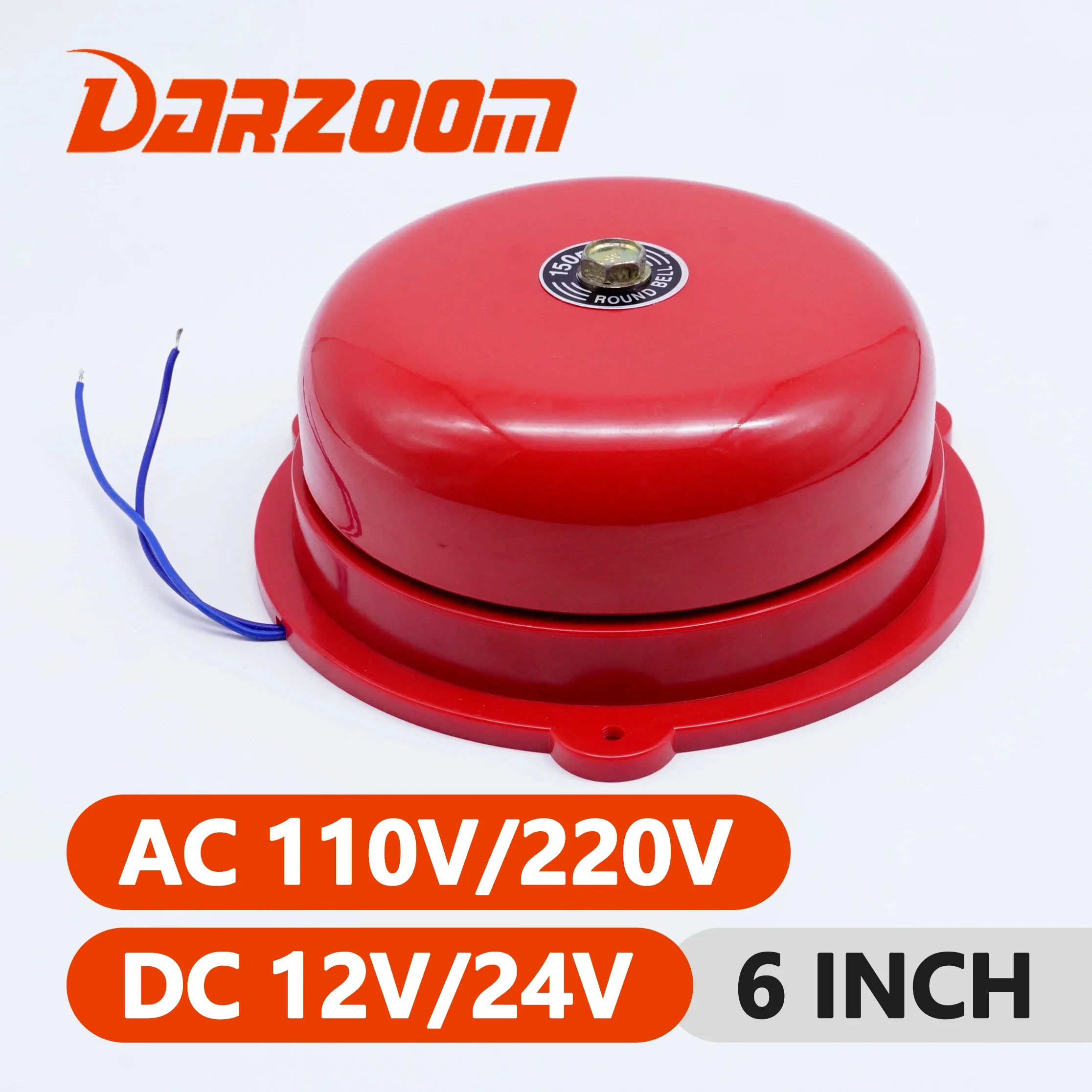 

Traditional high quality red alarm bell AC110V/220V DC12/24V call ring 6 inch high decibel alarm bell factory bell