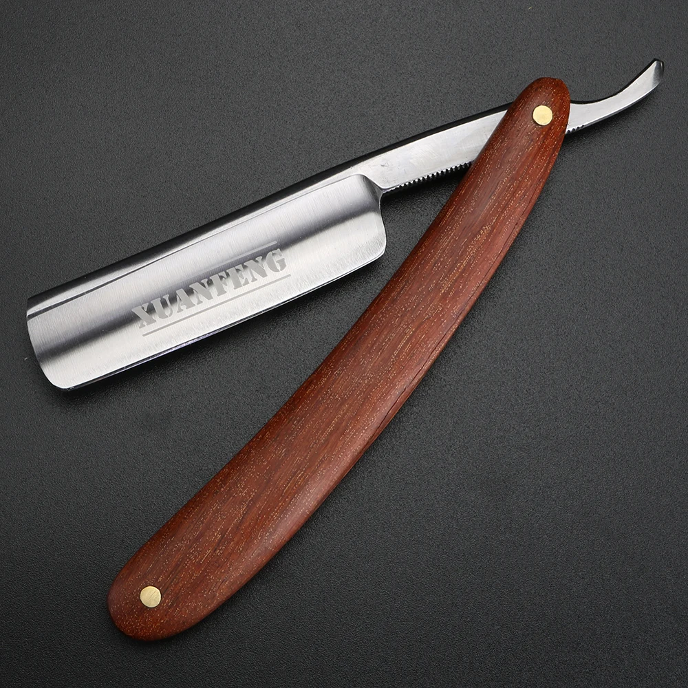 XUAN FENG Rosewood Handle Folding Razor 9cr18 Steel High Hardness Sharp Straight Razor Men's Razor