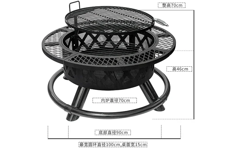 Household campfire basin, surrounding stove to make tea, firewood fire heating stove