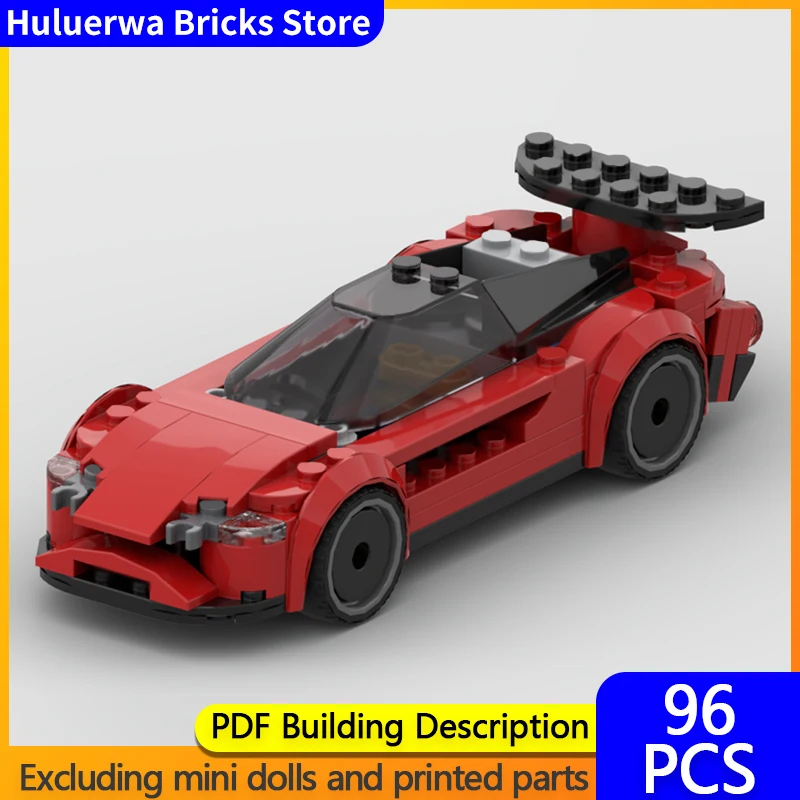 

Модель городской автомобиль MOC, строительные кирпичи, красный верхний уровень, спортивный автомобиль, модульная технология, детские праздничные подарки, сборные игрушки, костюм