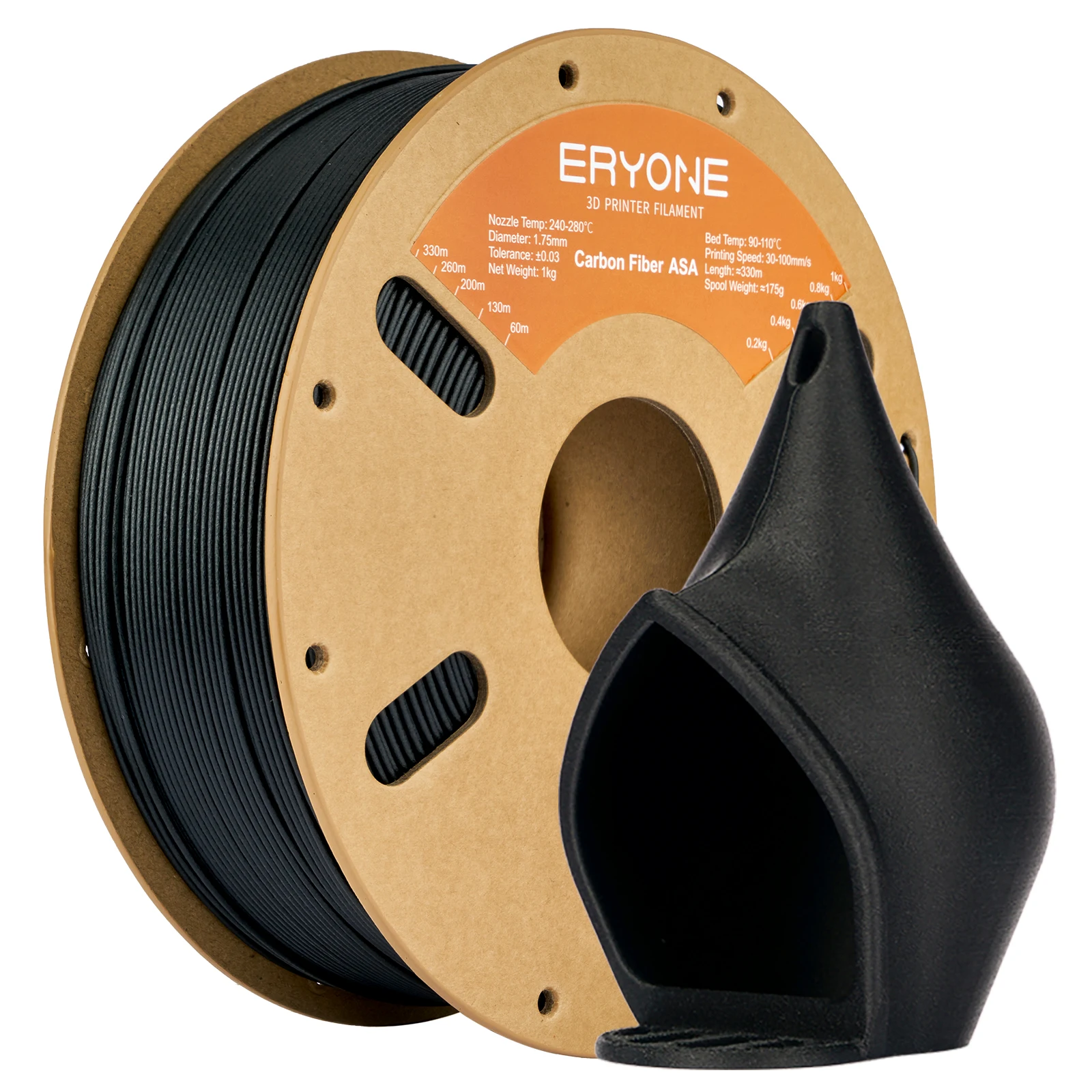 ERYONE 1KG ASA Faserverstärktes Filament 1,75mm, Carbon- & Glasfaser 3D-Drucker Filament, Hohe Steifigkeit, 1kg Spule