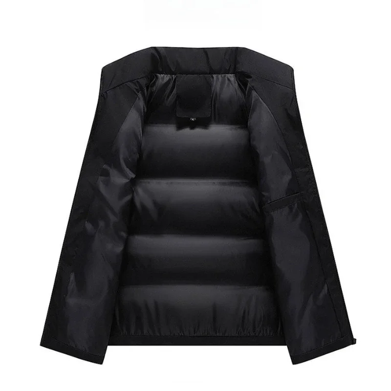 Men Padded Vest Winter New Stand Collar Windproof Sleeveless Cotton Coat Outdoor Warm Slim Fit Waistcoat Male Casual Outerwear