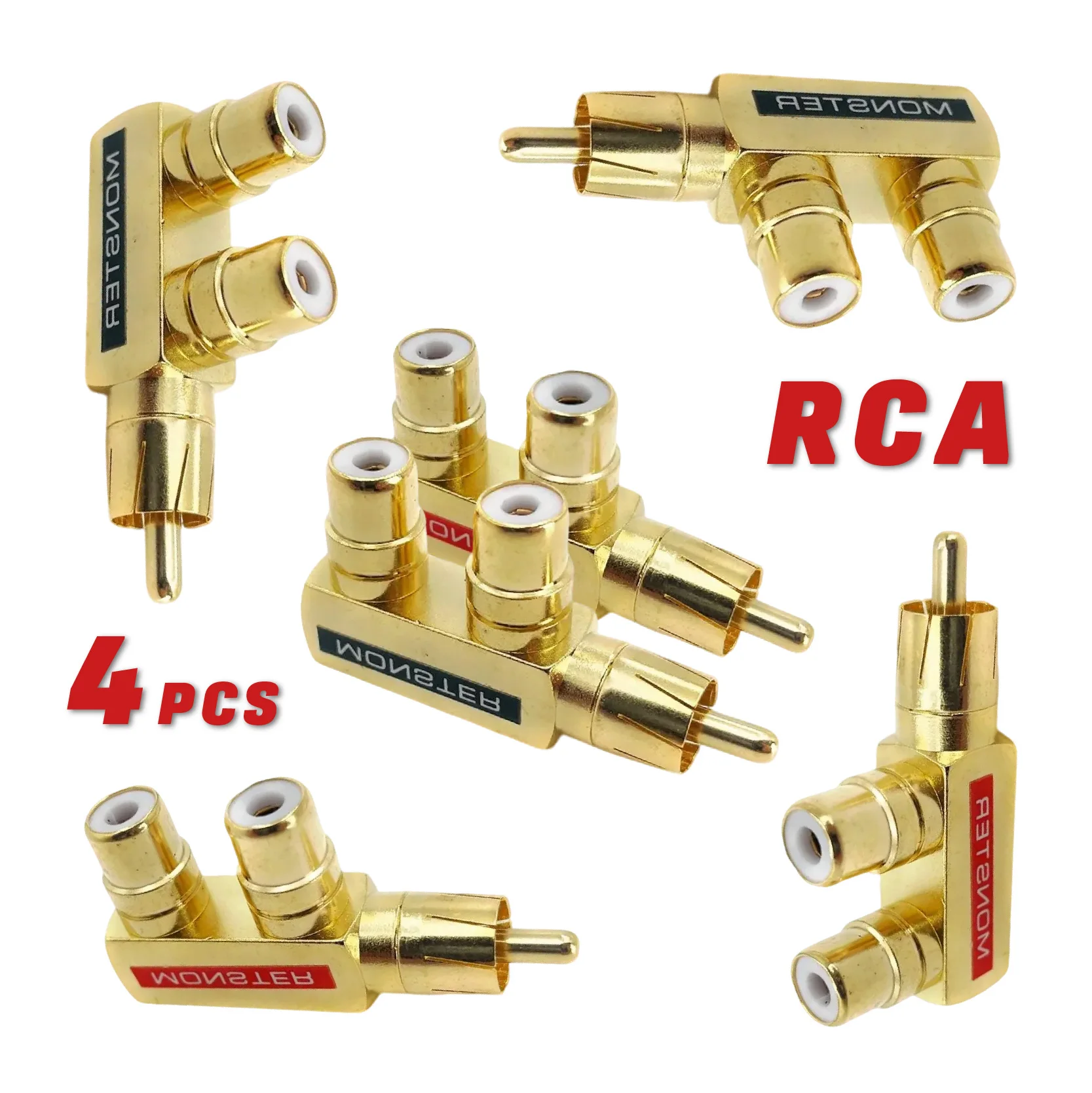 

Позолоченная медь 1 RCA «папа» на 2 RCA «мама» AV аудио-видео адаптер разъем-сплиттер конвертер разъем