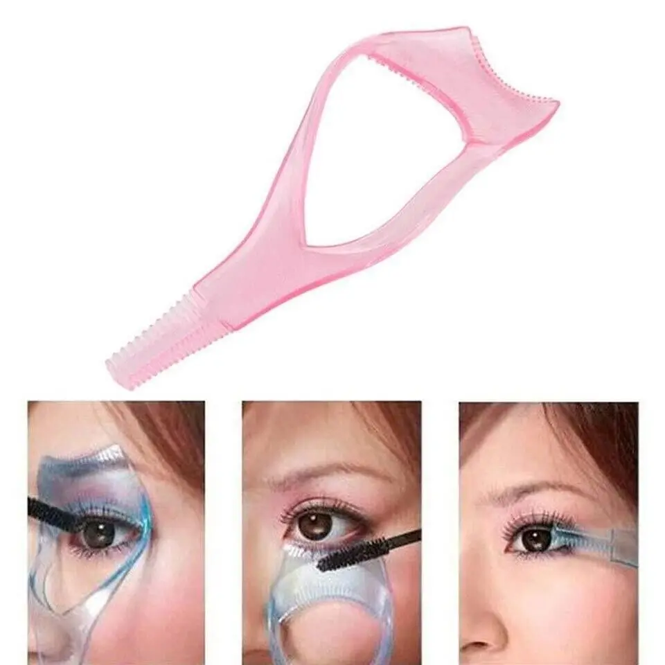 3 in 1 Eyelash Curler Plastic Mascara Guide Applicator Mascara Eyelash Brush Curler Lash Comb Novelty Multifunction Cosmetic