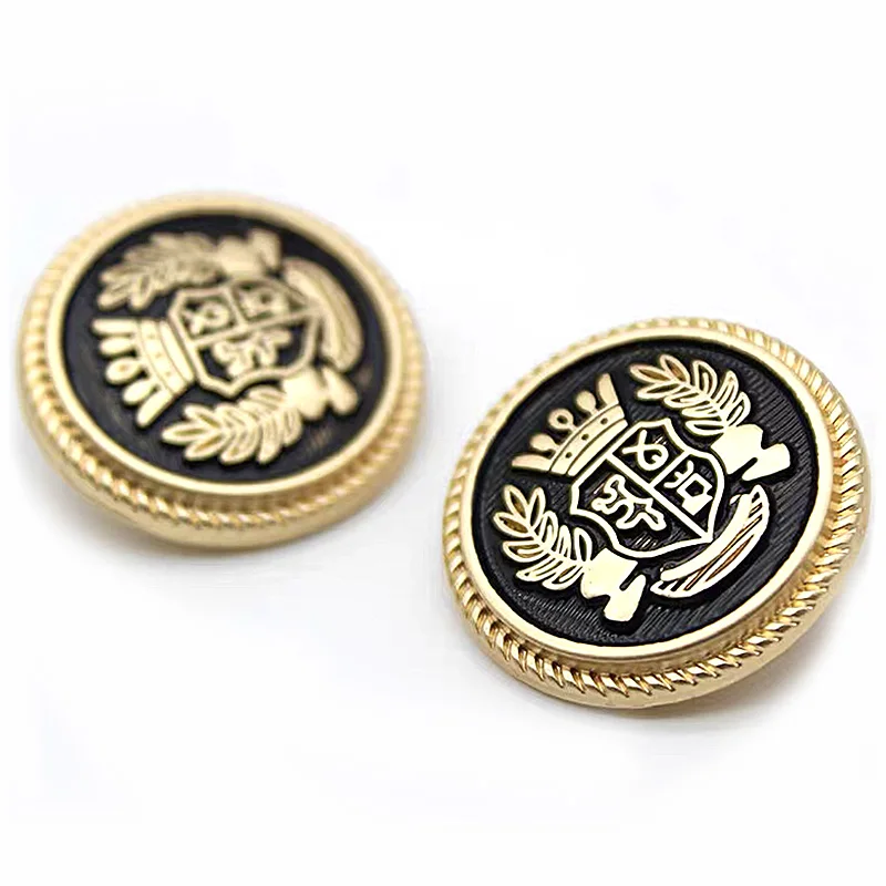 10pcs 15-20mm Carved Badge Metal Buttons For Clothing Men Women Coat Shirt Luxury Sewing Button DIY Accessories Materials Decor