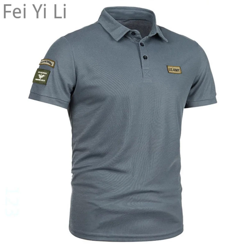 Summer Korean Short Sleeved Polo Shirt Lapel Anti-wrinkle Tops Plus Size Mens Tshirts Men Embroidery Shirts 5XL