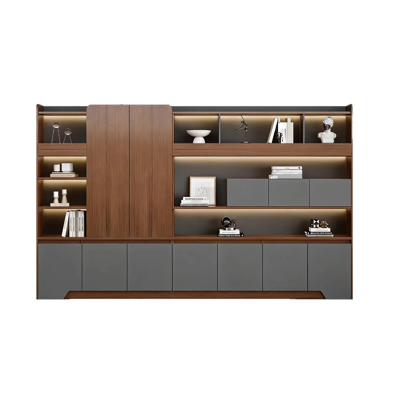 

File Office Data Cabinet File Cabinet Storage Cabinet Boss Desk Background Light Strip Floor-to-Floor Bookcase