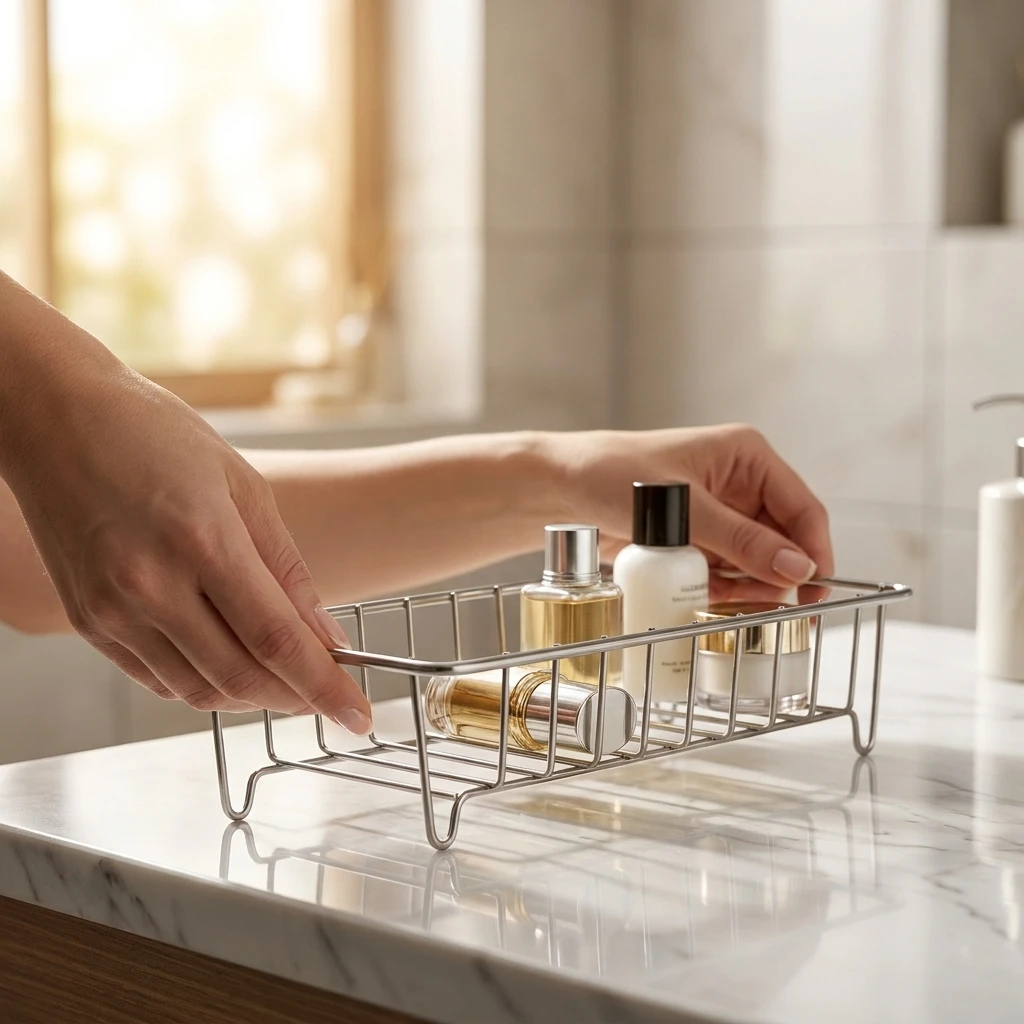 304 Edelstahl Rostfreies Badezimmer- und Küchenregal Abfluss-Aufbewahrungskorb für Haus, Bad und Küche – Detail 3