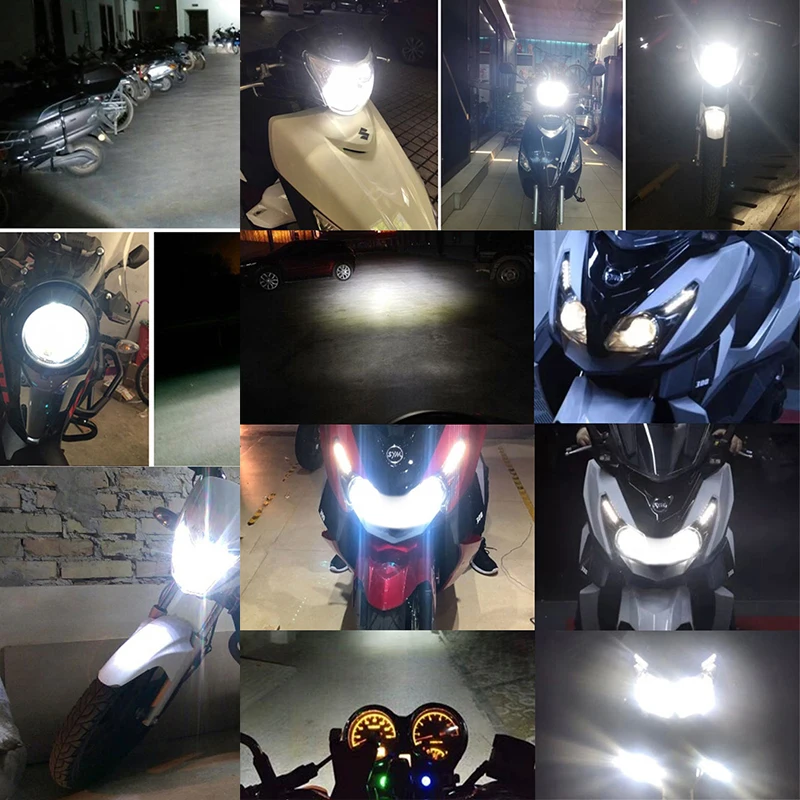 KEVANLY 360 درجة 6 COB Led دراجة نارية LED المصباح لمبة M06E H4 HS1 BA20D P15D H6 35 واط للدراجات النارية موتور Led 6500 كيلو 12 فولت