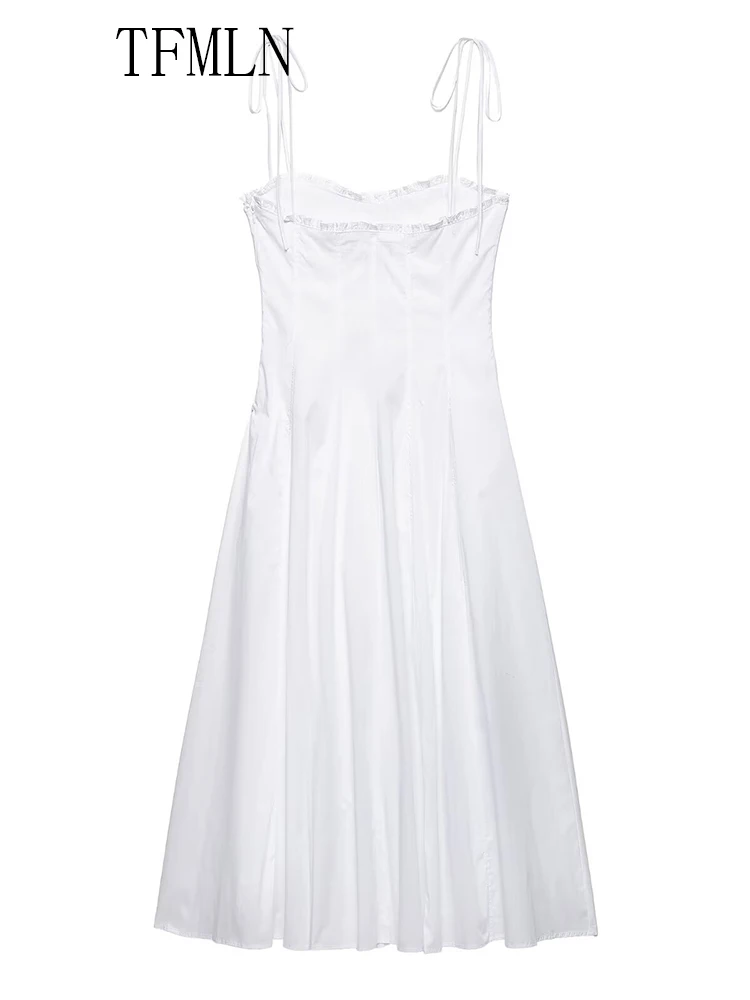 Tfmln 2025 elegante feminino em camadas cinta vestidos longos verão querida colarinho sem mangas vestido de festa sexy magro data noite vestido