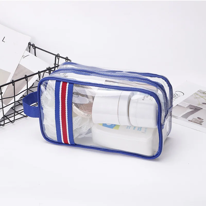 Travel Waterproof Transparent Cosmetic Bag Portable Ladies Washbag Make Up Organizer Clear Makeup Bag PVC Woman Large Toilet Bag