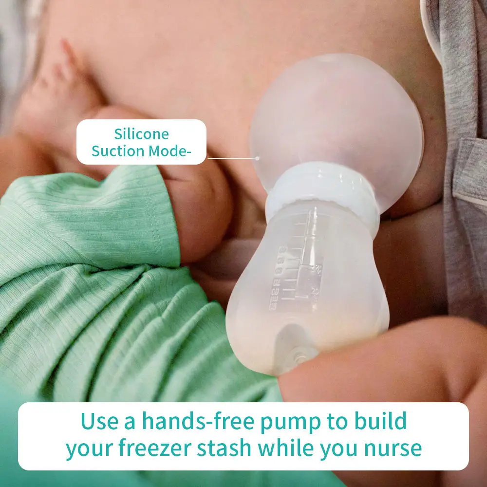 Manual Silicone Breast Pump for Maternity Breast Milk Collector Two-in-One Comfortable Feeding Newborns Pumping Tool view 3
