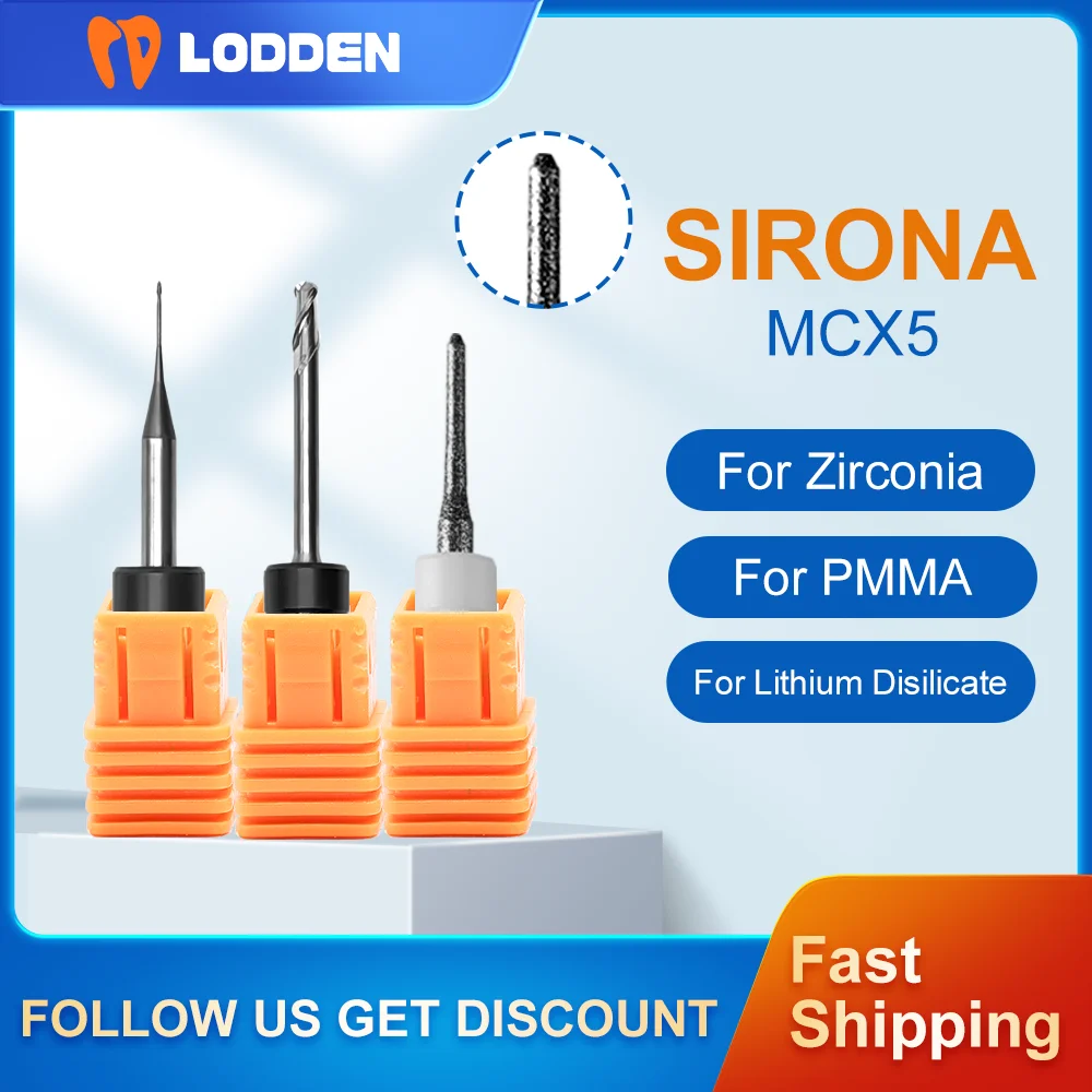 

Sirona MCX5 Dental Milling Burs for PMMA Glass Ceramics Zirconia Dental Material Lithium Disilicate D4 DC Coating CAD CAM Cutter