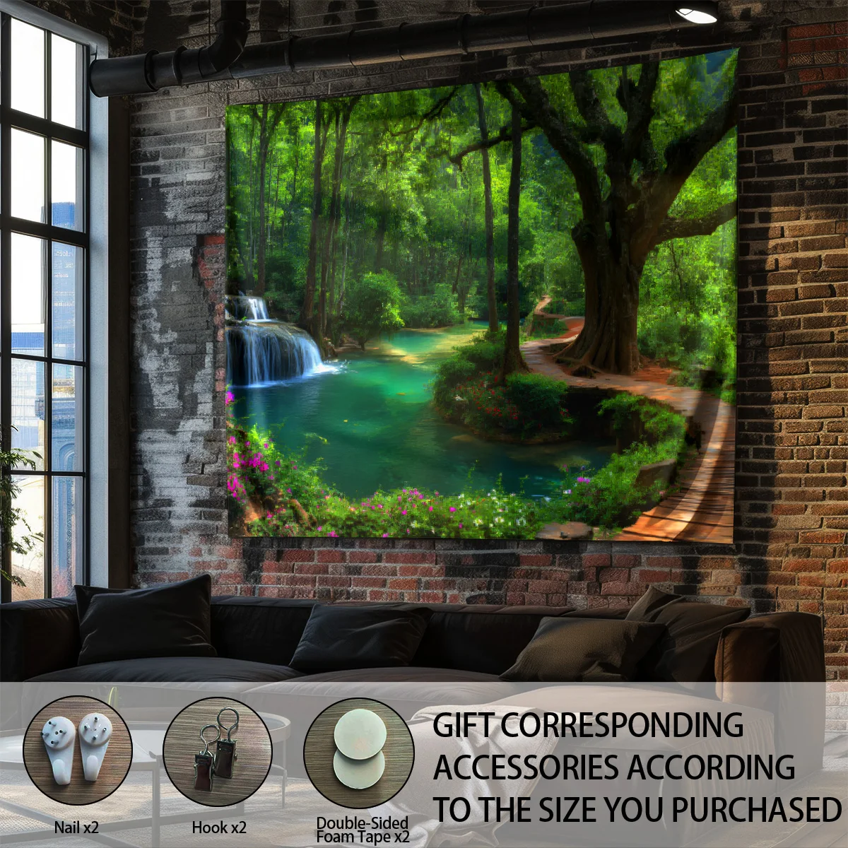 1 قطعة Ins نمط المناظر الطبيعية المطبوعة نسيج خلفية القماش تغطي الجدار القبيح الديكور أحجام متعددة آلة قابل للغسل #4