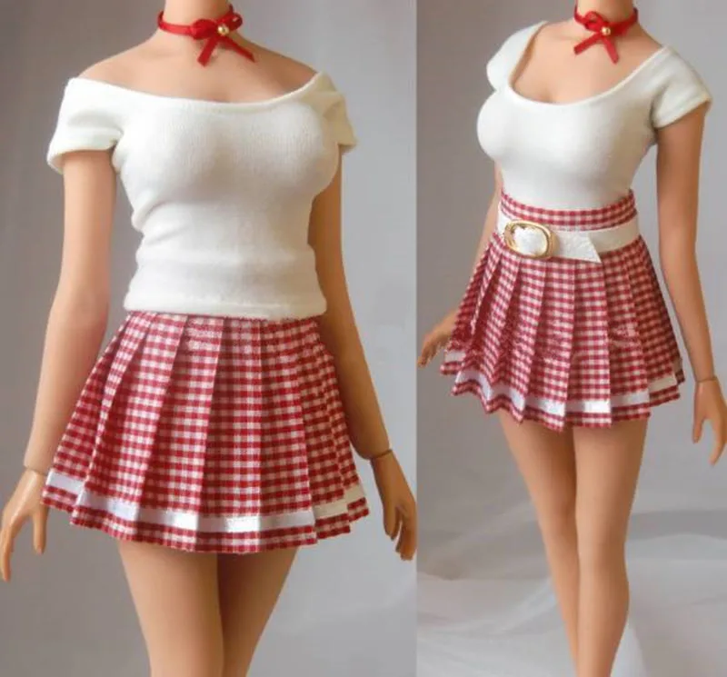 1/6 Female Shirt Skirts Bodycon Long Sleeve Shirt Mini Skirt Elegant Tight Office Skirt Formal Short Skirt For 12" Action Figure