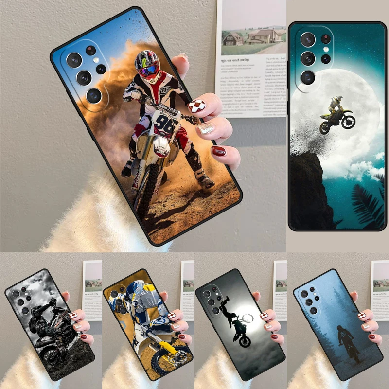 Moto Cross Motorcycle Sports Silicone Phone Case For Samsung Galaxy note 10 pro S26 S25 S24 S23 S22 S21 Plus S25Ultra Capa Cover
