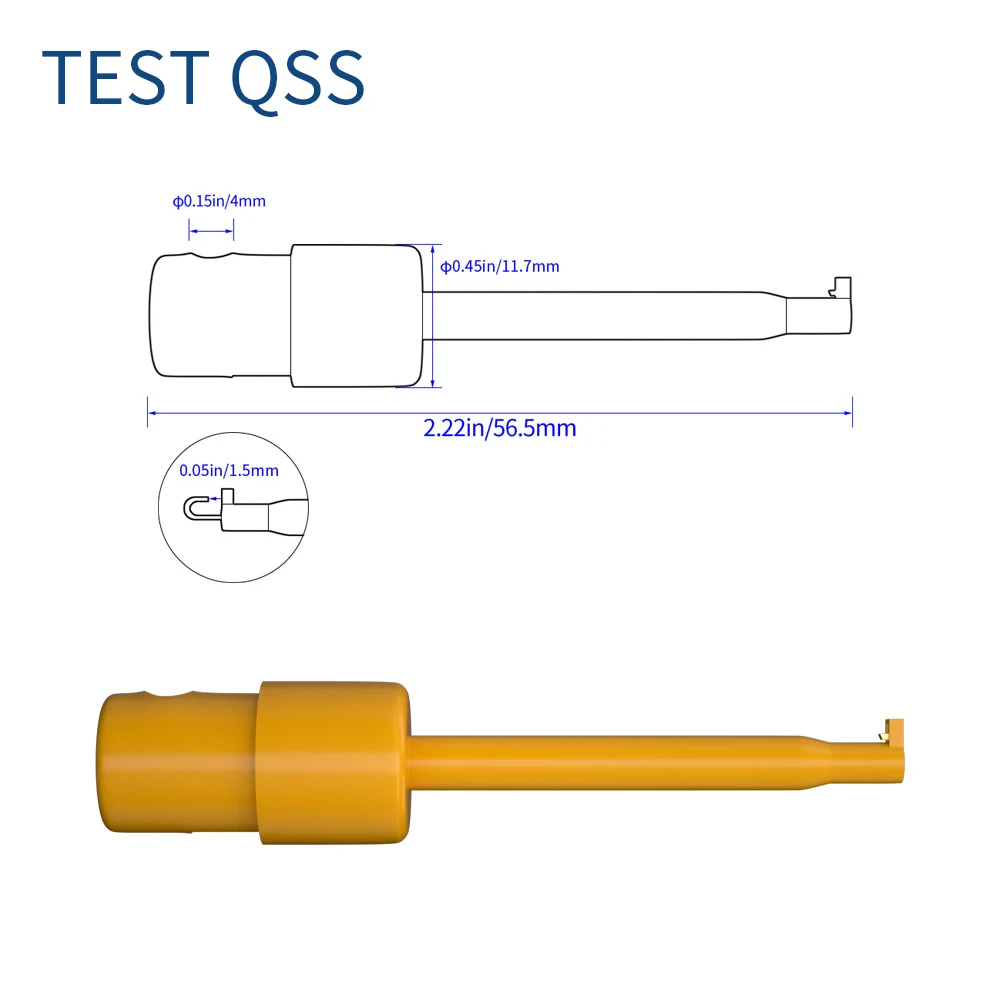 QSS 10PCS SMD IC Test Hook Clips Copper Mini Grabber for Multimeter Test Lead Electrical  Accessories Q.30006