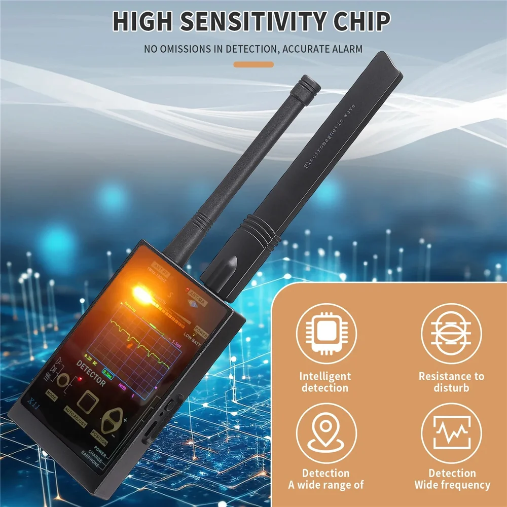 1 ميجا هرتز-12 جيجا هرتز كاشف RF كاشف إشارة مكافحة تتبع كاشف مغناطيسي قوي للصوت اللاسلكي علة تحديد المواقع كاميرا كاشف مكتشف