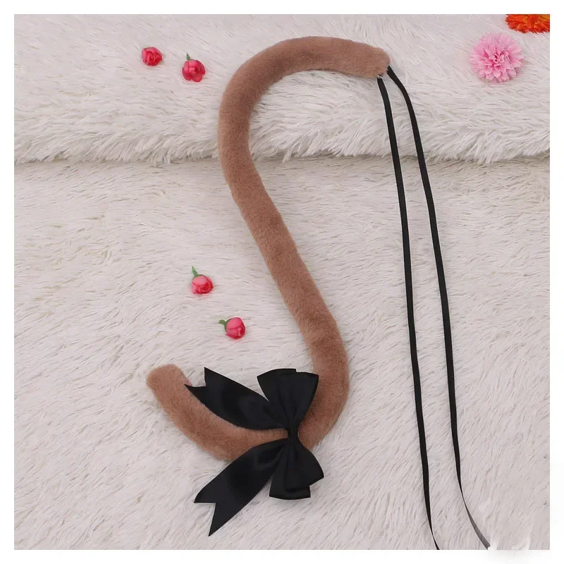70 سنتيمتر/50 سنتيمتر الحيوان الثعلب القط الذيل Bowknot جرس خادمة فستان الحفلات الدعائم أنيمي تأثيري حلي عيد الميلاد هالوين