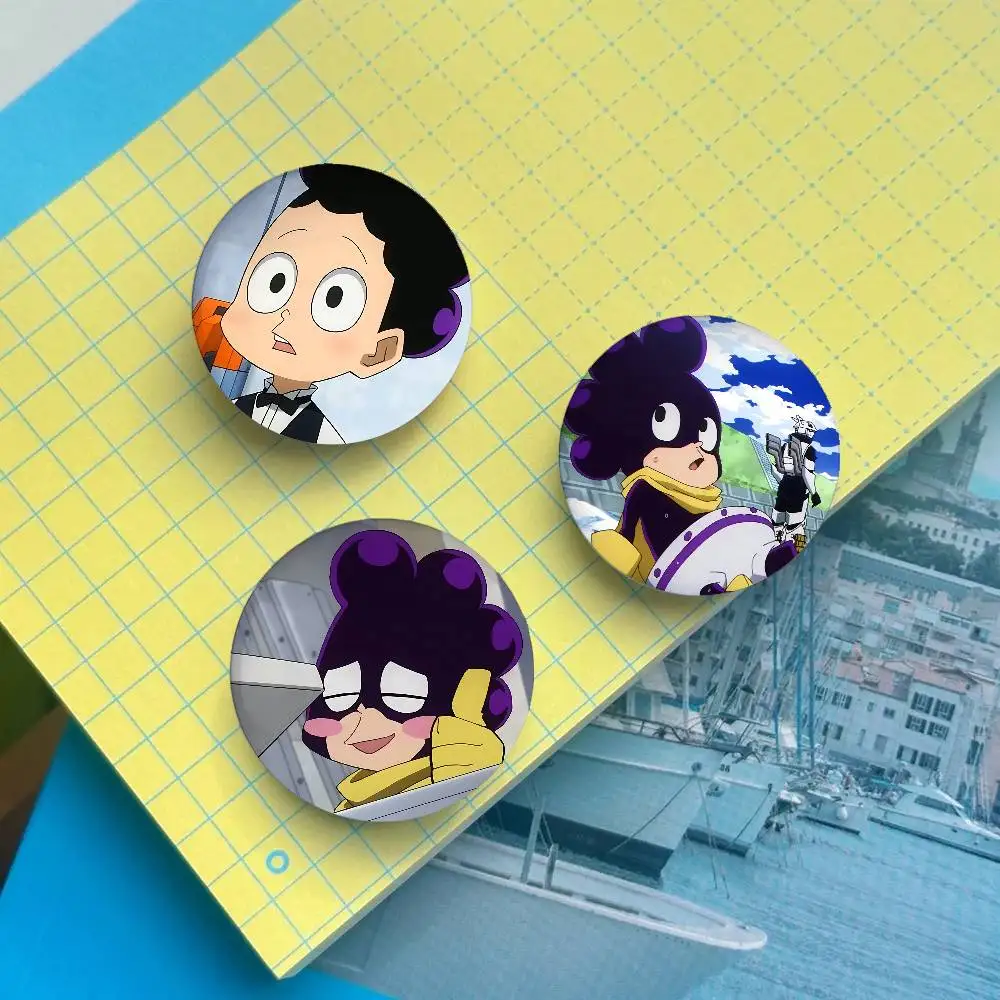 أنيمي مينورو مينيتا لطيف قسط صفيح دبابيس التلبيب المستديرة: دبابيس شارة لطيف لملحقات حقيبة الكتف، هدايا تذكارية #6