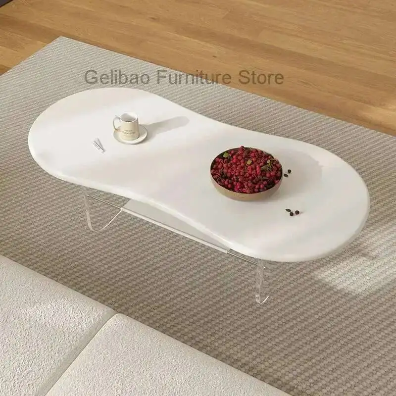 

Hotel Nordic Light Luxury Cloud Coffee Table High-end Small Apartment Living Room Home Stylish Waist-shaped Coffee Table
