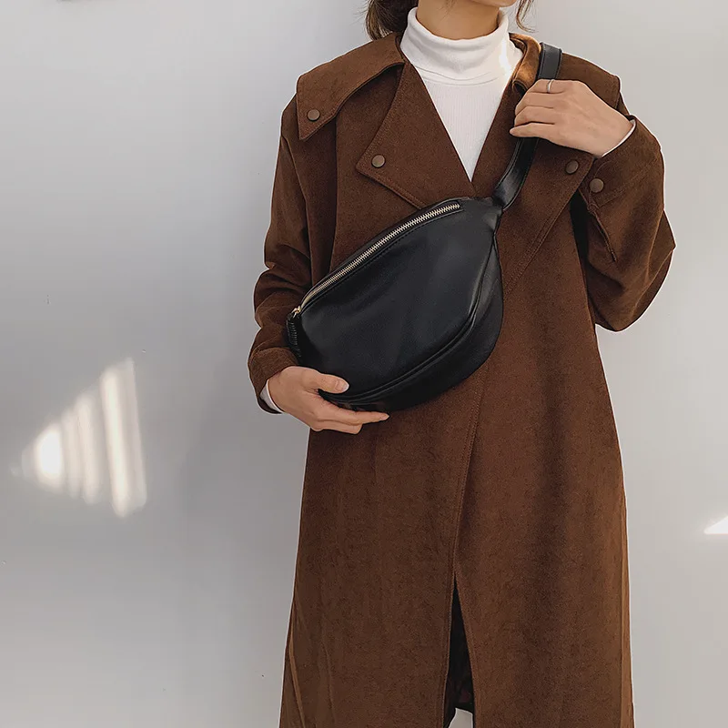 

fashion Simple Crossbody Chest Bag soft Leather Women Chest Pack Phone purse luxury Lady Waist Bag Casual Shopping Shoulder Bags