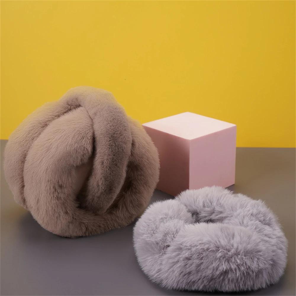 غطاء للأذنين من القطيفة قابل للطي للنساء شتاء دافئ غطاء للأذن للجنسين سماعة أذن محمولة موضة خارجية بلون سادة غطاء أذن مقاوم للصقيع