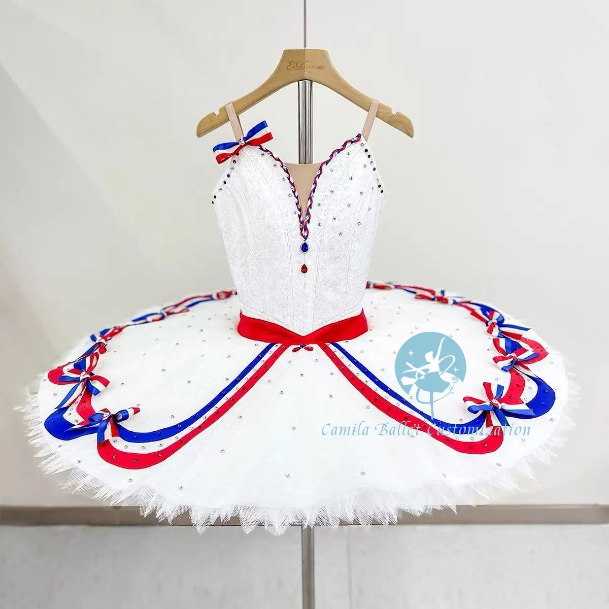 

Новая белая юбка-туту для балетных выступлений, выполненная на заказ, в стиле «Парижский огонь», для взрослых и детей.