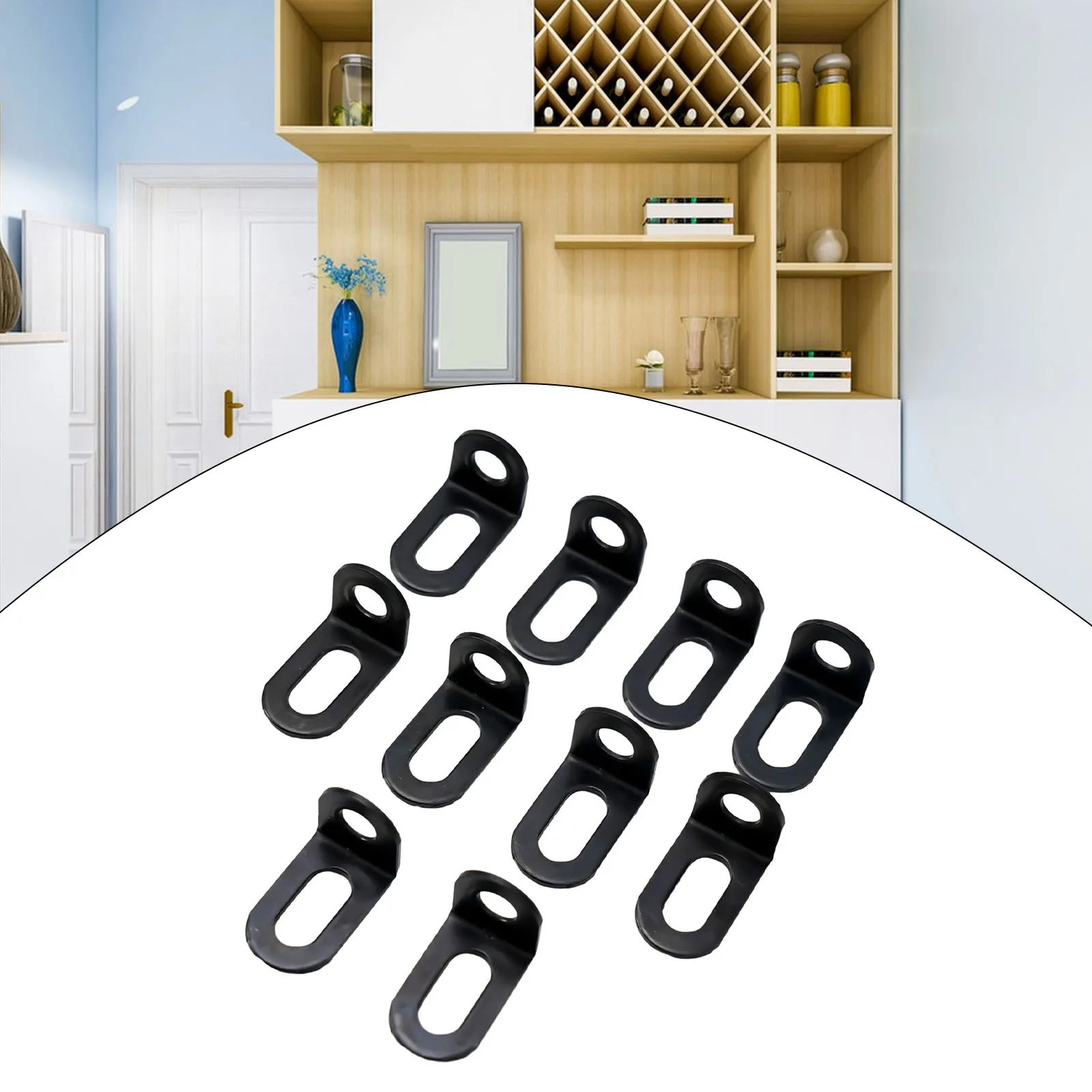 

Brace Corner Brackets Bracket Cabinets Furniture Laminated Bracket 10Pcs 90 Degree Right Angle Adjustable Small Corner Size