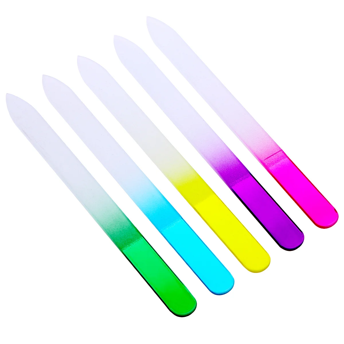 5 szt. Szklanych pilników do paznokci, trwałe, wykonane z wysokiej jakości materiałów, narzędzia do pielęgnacji paznokci dla łatwego pilowania, gładkie i polerowane paznokcie, manicure.