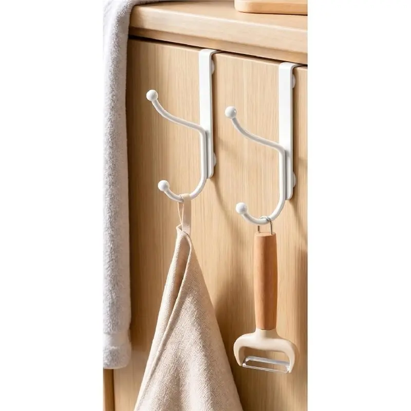 AB41-2Pcs Over Door Hook Door Hanger Heavy Duty Door Hanger Coat Hook view 4