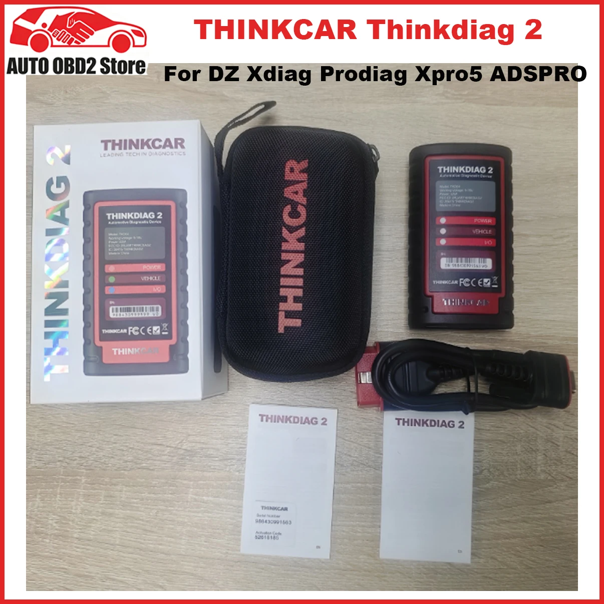 THINKCAR Thinkdiag 2  Bluetooth OBD2 Diagnostic tool All System Ecu Scanner Full Software For DZ Xdiag Prodiag Xpro5 ADSPRO Scan
