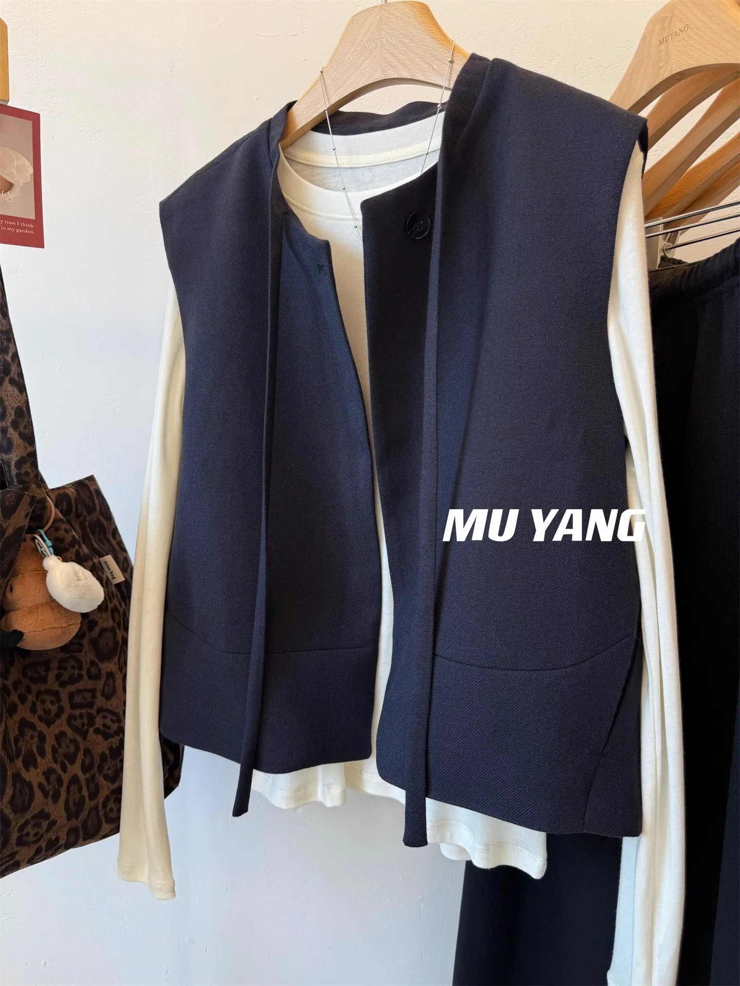 

Faionable Large Size 300 Pou Double Strap Suit Vest Women's Commute Sle Svel Jaet Outerwear Ele Autumn