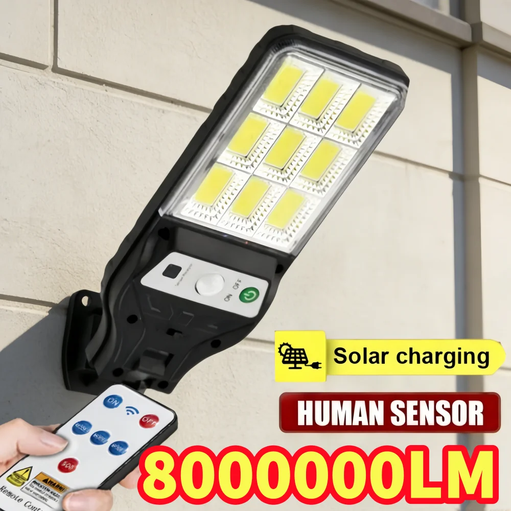 

Новейший уличный солнечный светильник с датчиком движения, индукционным управлением и пультом ДУ, водонепроницаемый, для сада, двора, гаража, дорожек, солнечная лампа