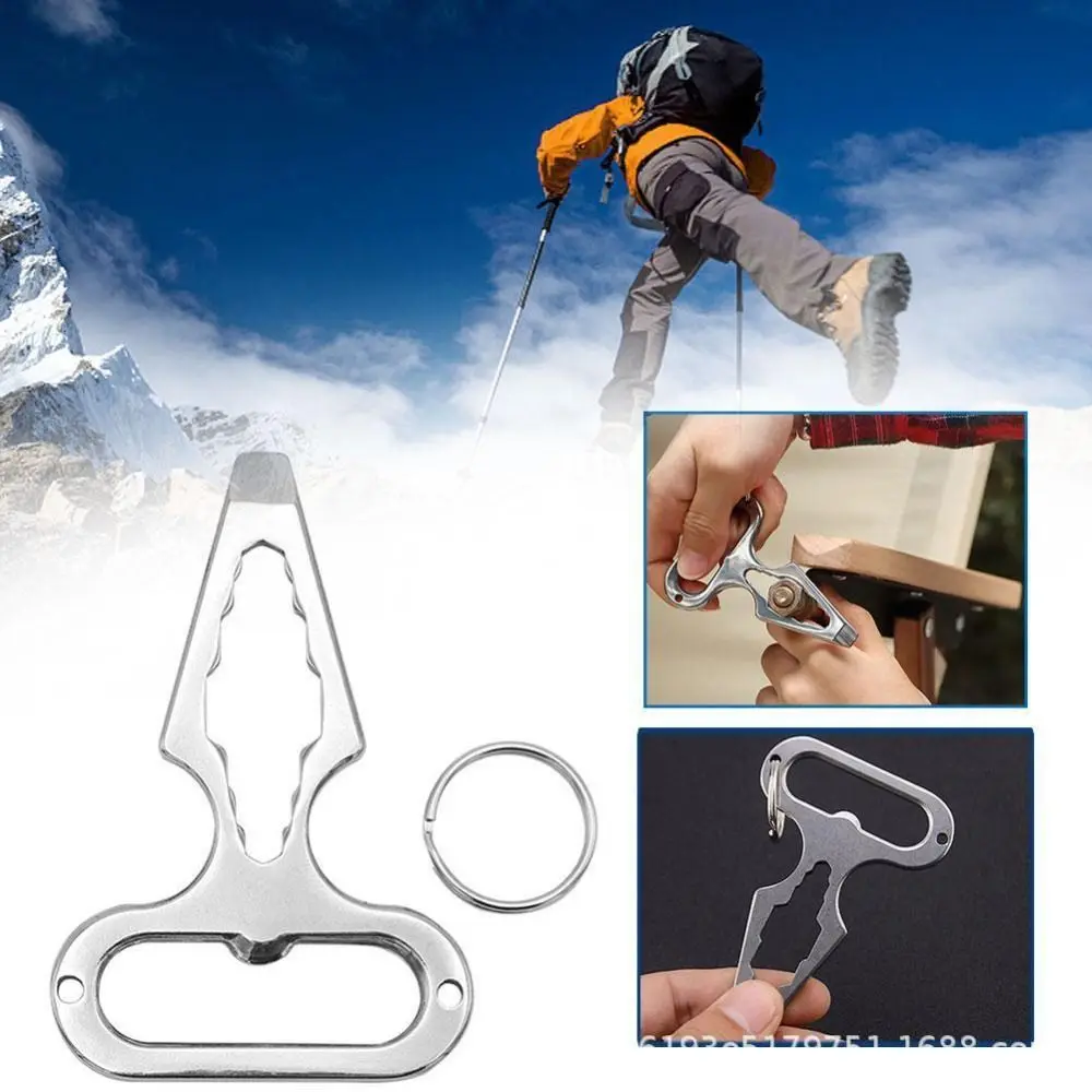 

Portable EDC Self-defense Spiked Multifunctional Inner Angle Wrench Bottle Opener Key Pendant for Outdoor Camping Hiking