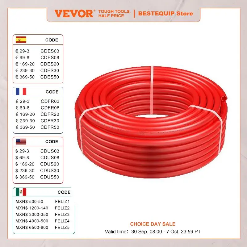 VEVOR PEX Pipe 3/4In 100 Feet Length PEX-B Flexible Pipe Tubing for Potable Water Pex Water Lines for Hot/Cold Water Free Cutter