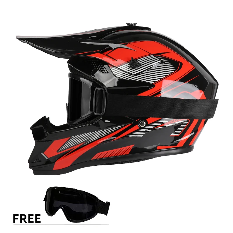خوذة دراجة نارية احترافية معتمدة من وزارة النقل، آمنة للطرق الوعرة، كاملة الوجه، جميع التضاريس، مناسبة للبالغين والأطفال