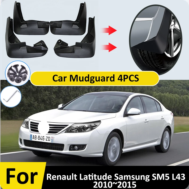 Mudflap For Renault Latitude Samsung SM5 L43 2010 2011 2012 2013 2014 2015 Fender Muds Guard Splash Flaps Mudguards Accessories