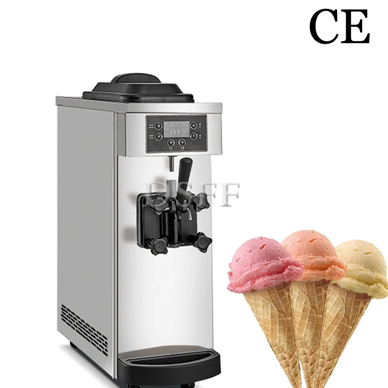 Commercial Small Fully Automatic Ice Cream Machine, Single Head Desktop Frozen Yogurt Machine, Intelligent Touch Display