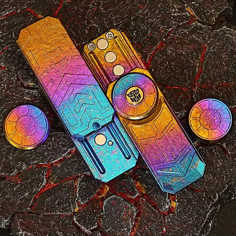 

Halooplayer Optimus Prime Ice Crystal Титановый камертон Механический металлический магнитный композитный ротор Push Card Декомпрессионная игрушка