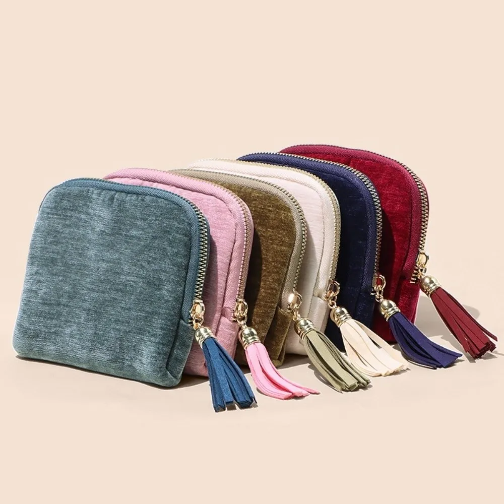 حافظة مجوهرات من الفلانيل للسفر بسحاب شرابة مع مقصورات منظم مجوهرات صغير محمول لتخزين المجوهرات #5