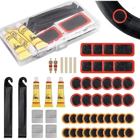 Bicycle Flat Tire Repair Kit Tool Set 48pcs Portable Rubber Fetal Repair Tools bike Inner Tube Puncture Patch Repair Tools