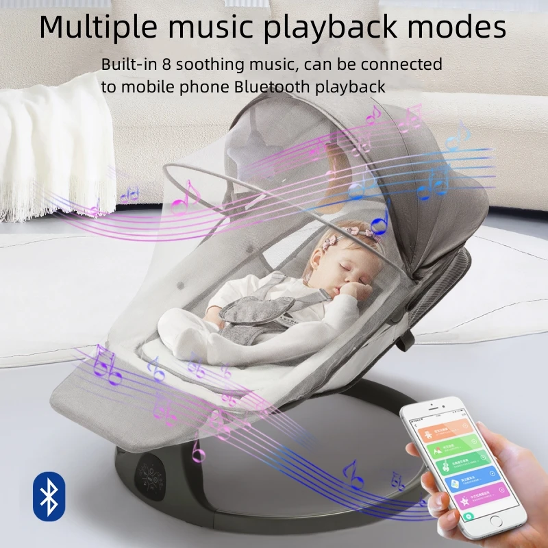 0-12 months baby Rocker Smart touch screen baby rocking chair Multi-function cradle electric soothing rocking chair