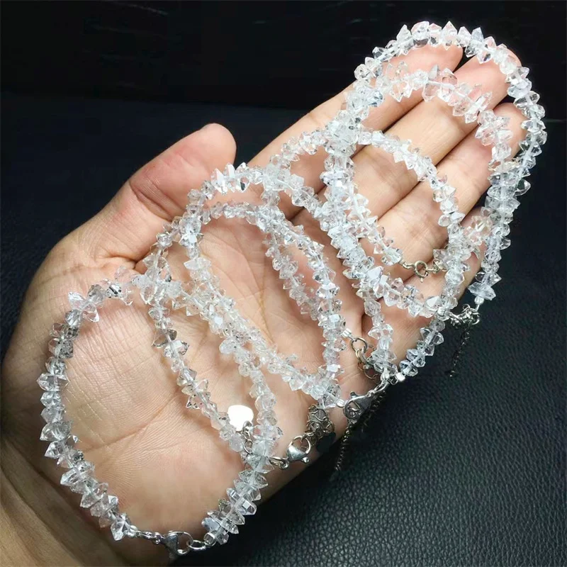 Natural High Quartz Herkimer Diamond Bracelet Luxury Jewelry Adjustable Chain Quartz Crystal Stone Bangle For Women Gift 1pc