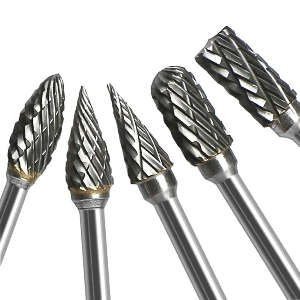 10pcs Hard Alloy Rotary File 3*6 Double Grain Tungsten Steel Grind Head Electric Grind Mold Woodwork Grinding File Tool Set